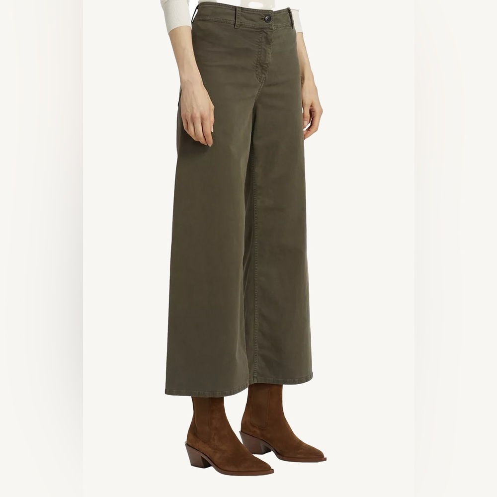 Nili Lotan Olive Green Wide-Leg Pants